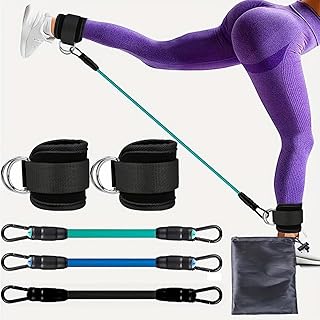 Ankle Resistance Bands with Cuffs for Women & Men – Adjustable Leg Workout Bands for Kickbacks