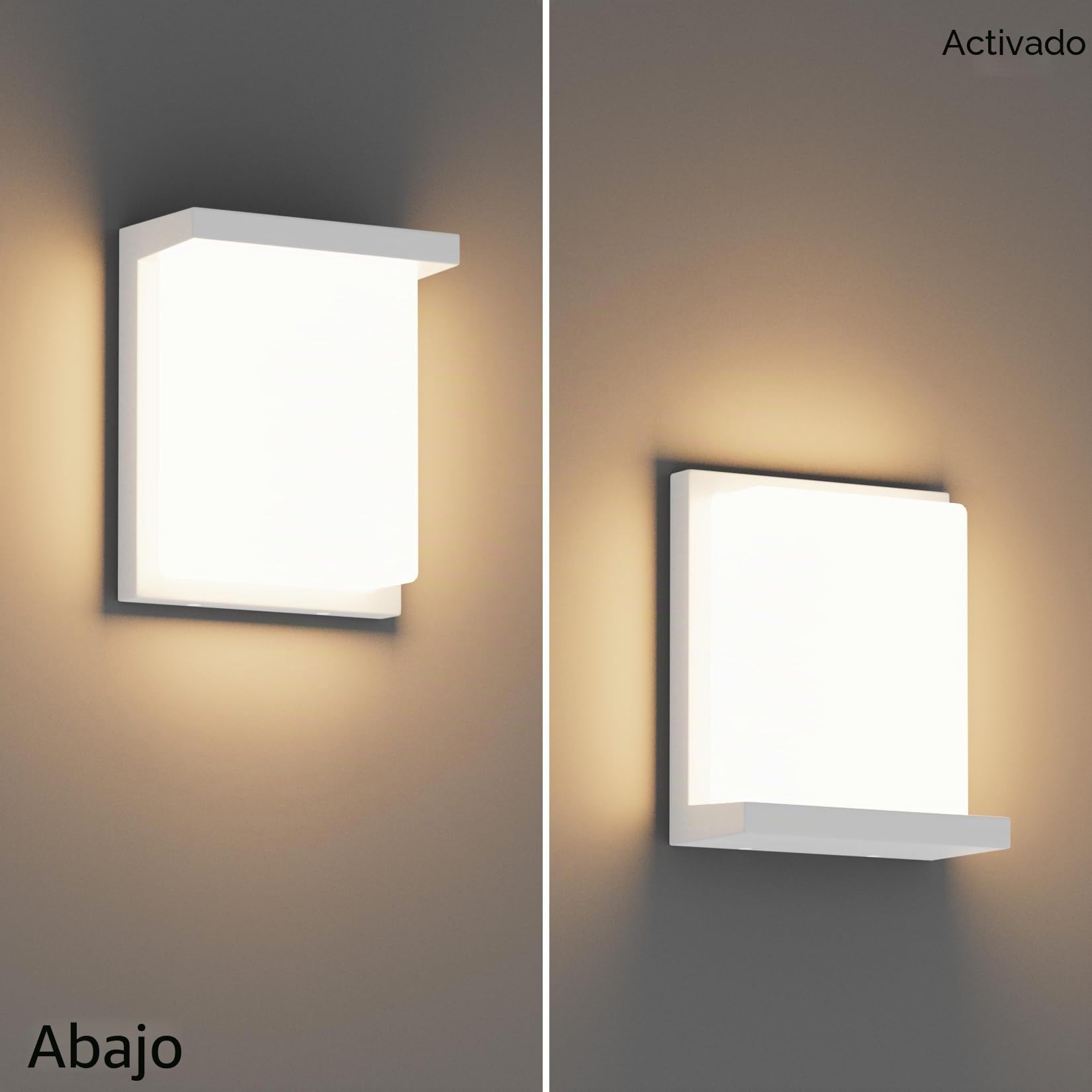 Klighten Lámpara LED para exteriores de 30 W, aplique blanco cálido de 3000 K, lámpara para exteriores IP65, aplique de aluminio para terraza, jardín, Blanco
