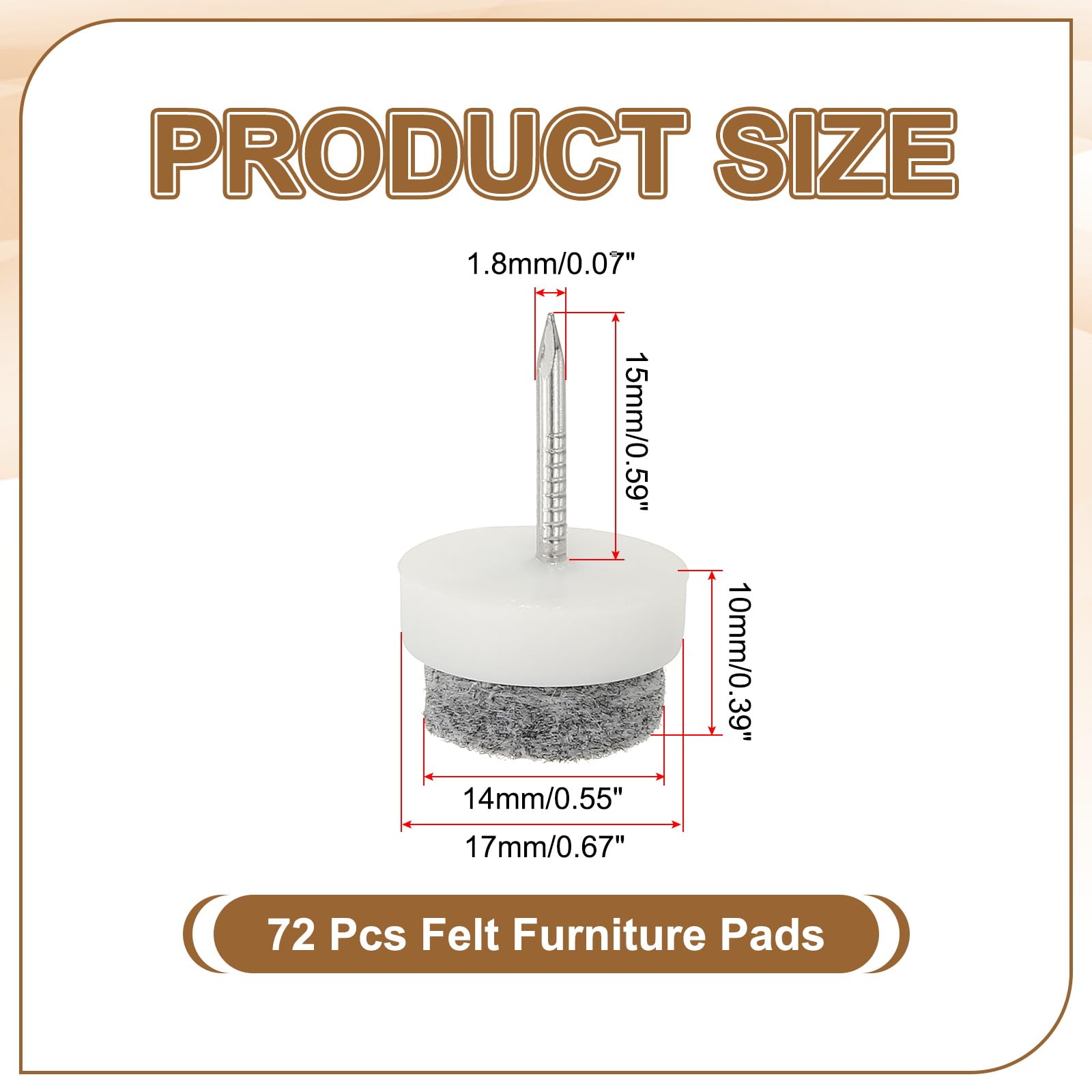 PATIKIL 17 mm Nail-on Felt Pads - Image 2