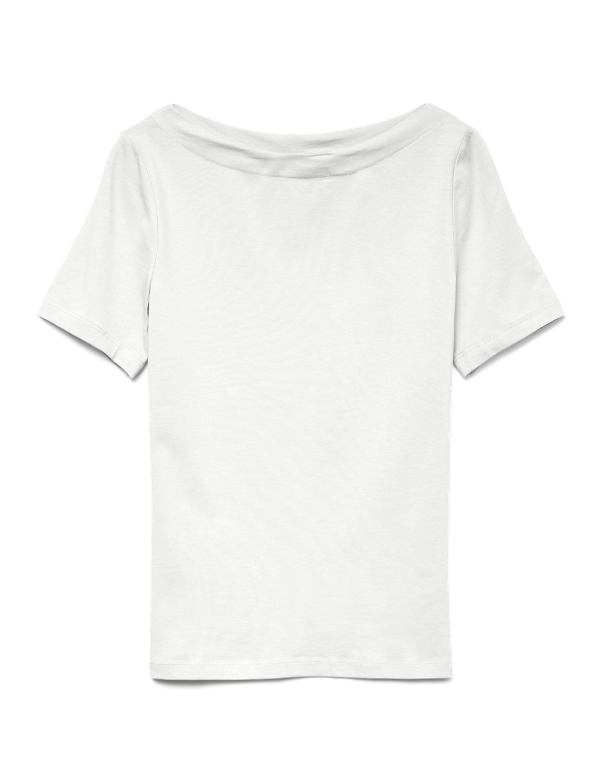 VERO MODA Damen Einfarbiges Stretch T-Shirt Basic Top Kurzarm Oberteil mit U-Boot-Ausschnitt VMPANDA