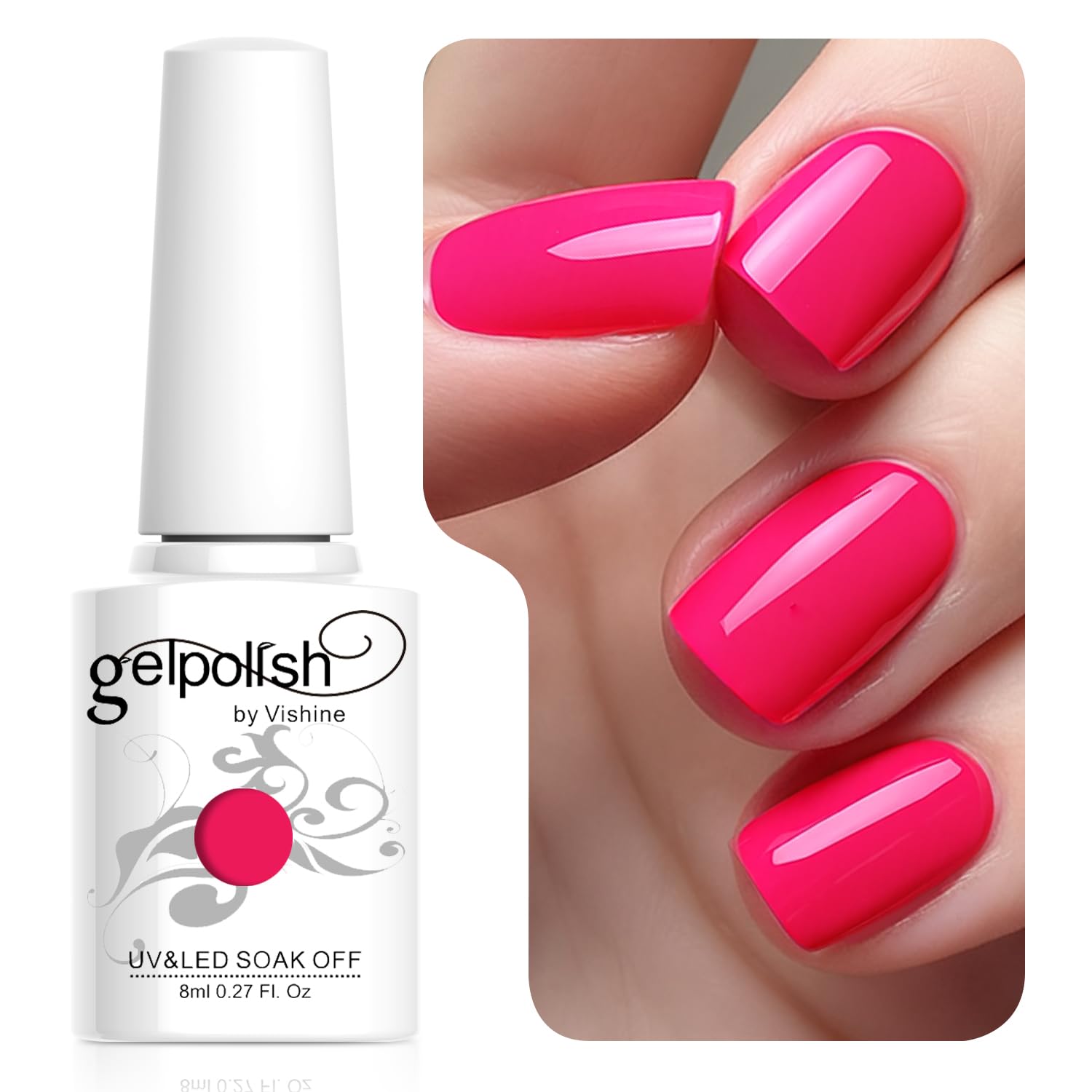 Vishine Esmalte de uñas semi-permanent Soak Off UV LED Gel Polish Nail Gel Manicura, Negro (687) — view 13