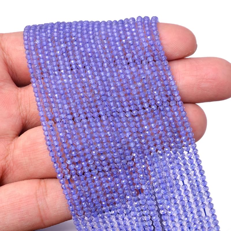 Tanzanite naturelle AAA+ perles micro facettées de 2mm, qualité joaillerie pour projets d'exception - 4