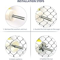Vista 5 de Columpio de escalada con cuerda de periquito colorido (23.6 pulgadas)