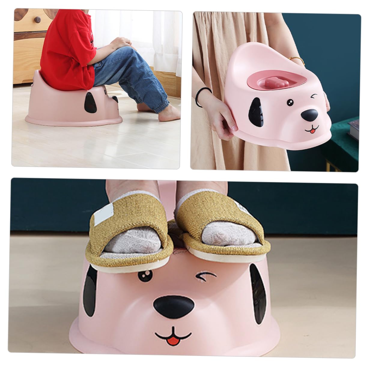 Vasino per Bambini con Coperchio, Wc Portatile in Pp per Addestramento | Guardia Anti-spruzzi, Design Cartone con Motivo Cucciolo, Uso Domestico per Neonati e Ragazzi
