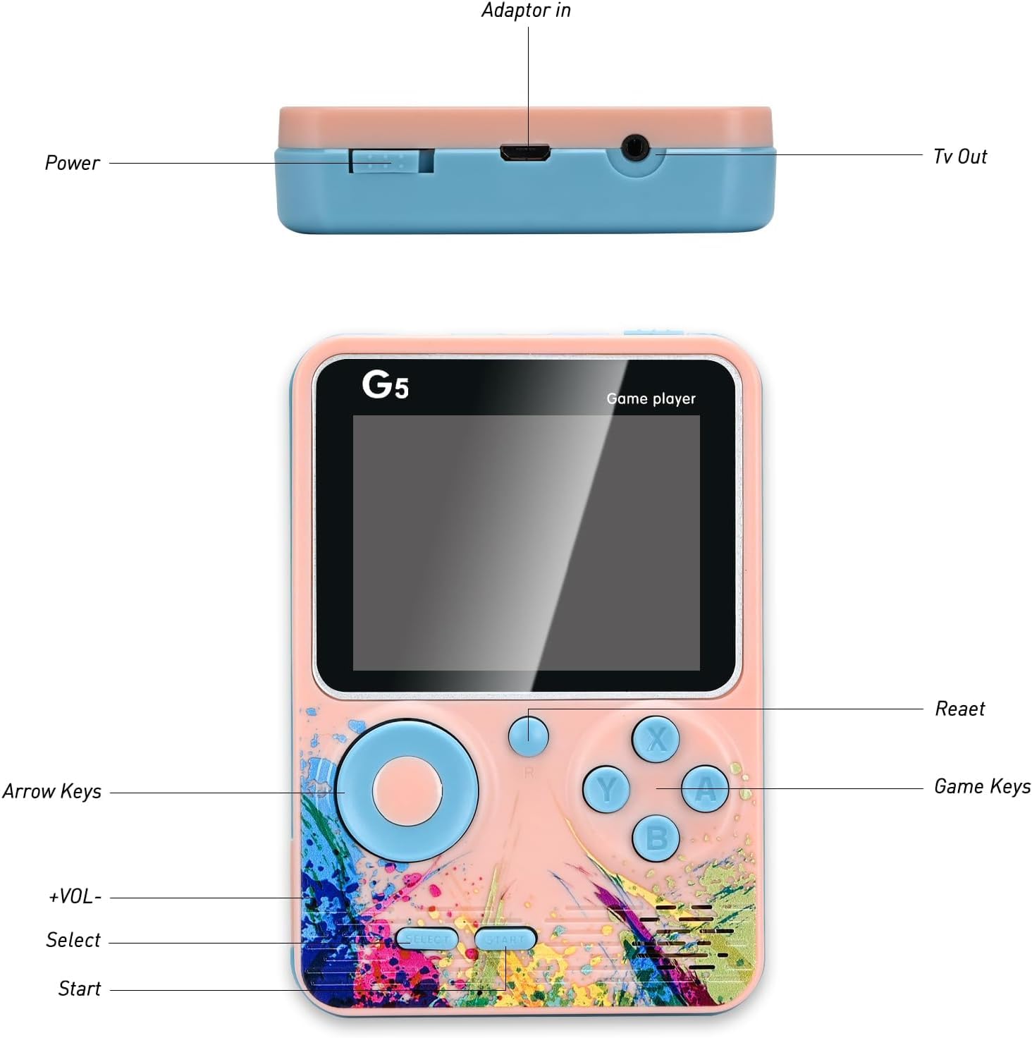 Generic Console de jeux rétro portable avec 400 jeux vidéo