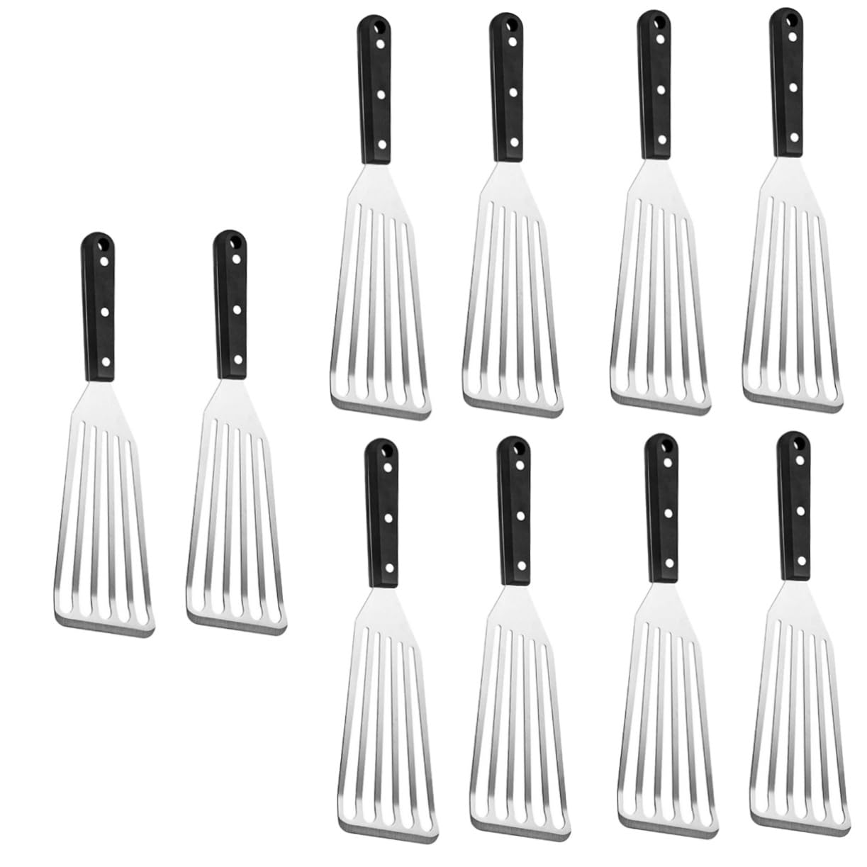 SUPVOX 5 Series Espátulas De Inoxidable Para Herramienta Multifuncional Para Voltear Hamburguesas Freír Y Servir Steaks Ranurado Utensilio De Cocina Antiadherente 2 Piezas X 5