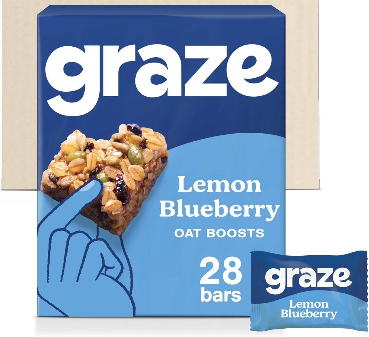 Lemon Blueberry Superfood Oat Boost Bars - Vegetarian Snacks, Whole Oat - Packaging may vary - (28 Snacks - 7 Packs of 4 x 30g)