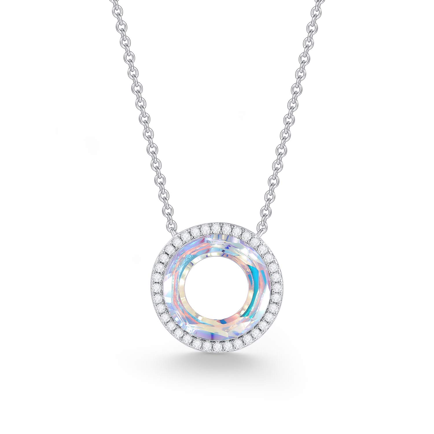 LOUISA SECRETNecklace for Women 925 Sterling Silver Ferris Wheel Pendant, Necklaces Jewellery Gifts for Mum Her Wife Women Ladies Anniversary Birthday Mothers Day Gift, Silver Necklaces for Women