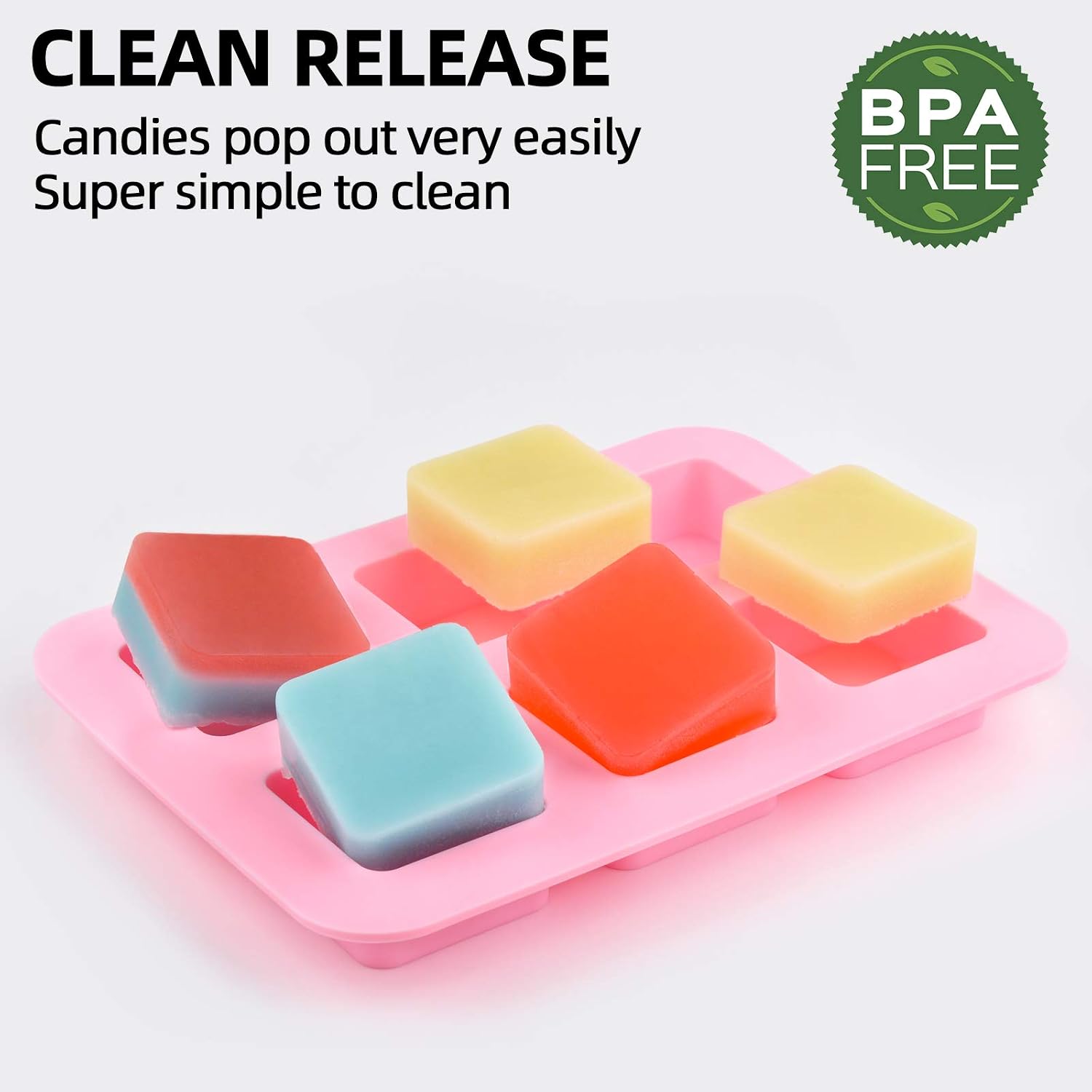 6 Cavities Silicone Molds for Soap Making, Reusable and Flexible Silicone Soap Molds for Customized Making Soap at Home, Easy to Release and BPA Free, Pack of 1 (Purple, Square)