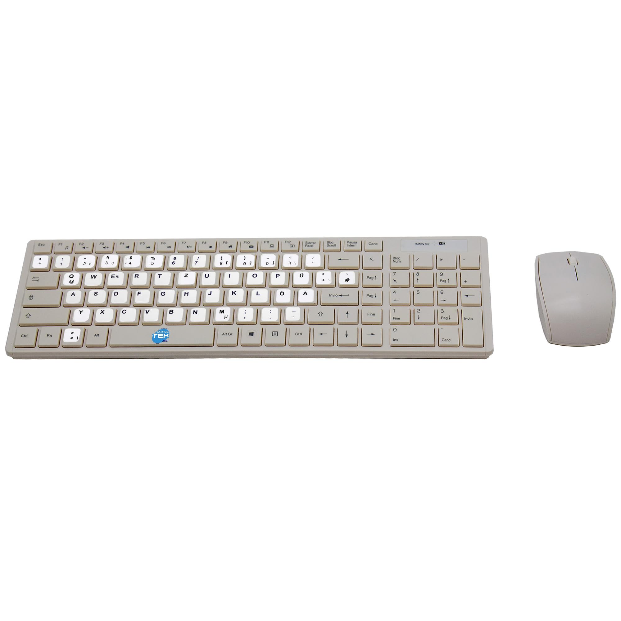 Teclado y ratón inalámbricos blancos QWERTZ para evitar cables sueltos 8