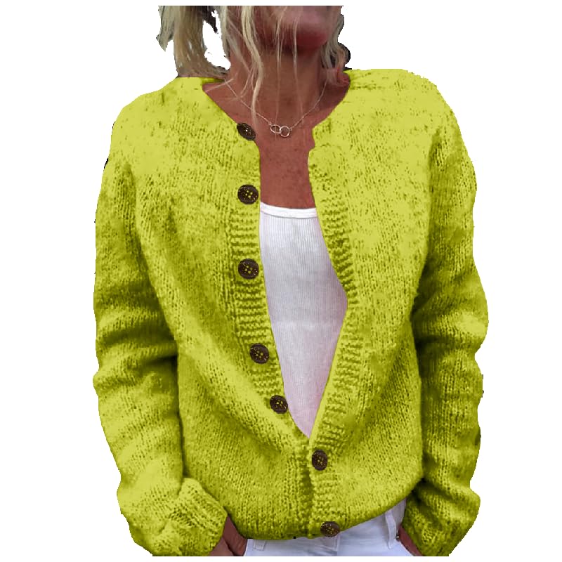 Trendy Sweaters for Women 2025 Fashion Daily Wear Button Down Classic Casual Heavyweight Crewneck Cardigan
