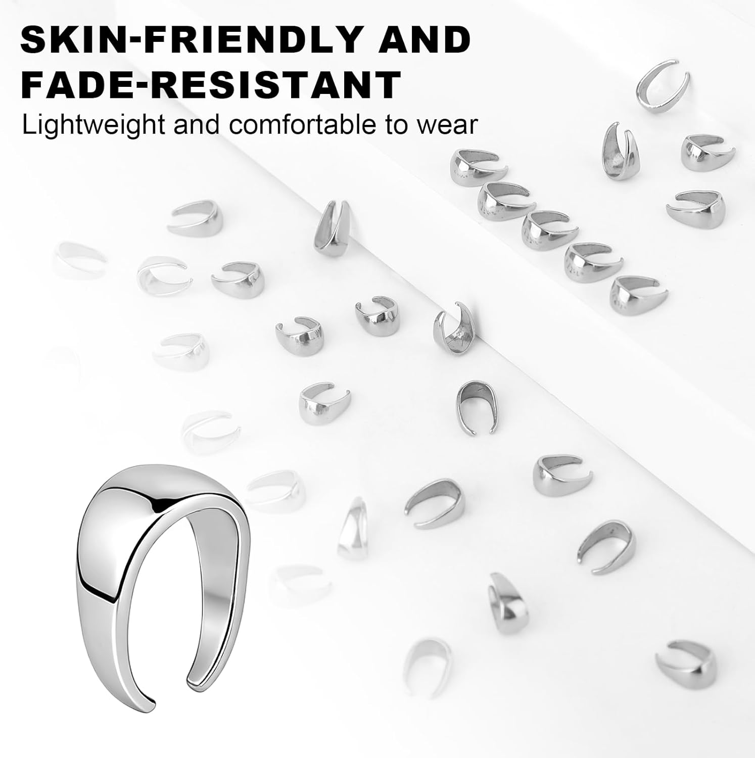 150pcs Pinch Clip Bail Clasp, Stainless Steel Pendant Clasp Pinch Bail Clip Jewelry Pendant Holders for Jewelry Making Connector Charm Holder for DIY Necklace Earring Making - Image 3