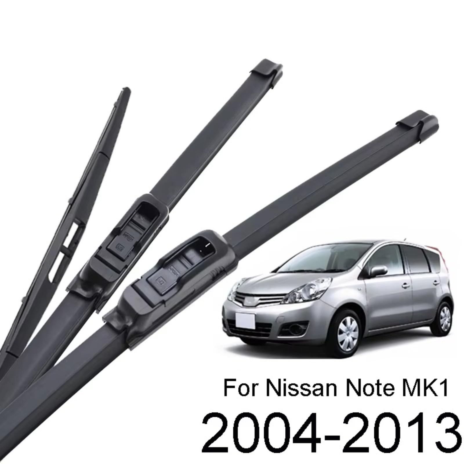 Kit spazzole tergicristallo Anteriori e Posteriori da 24" 14" 12" per Nissan Note MK1 E11 2013 2012 2011 2010 2009 2008 2007 2006 2005 2004
