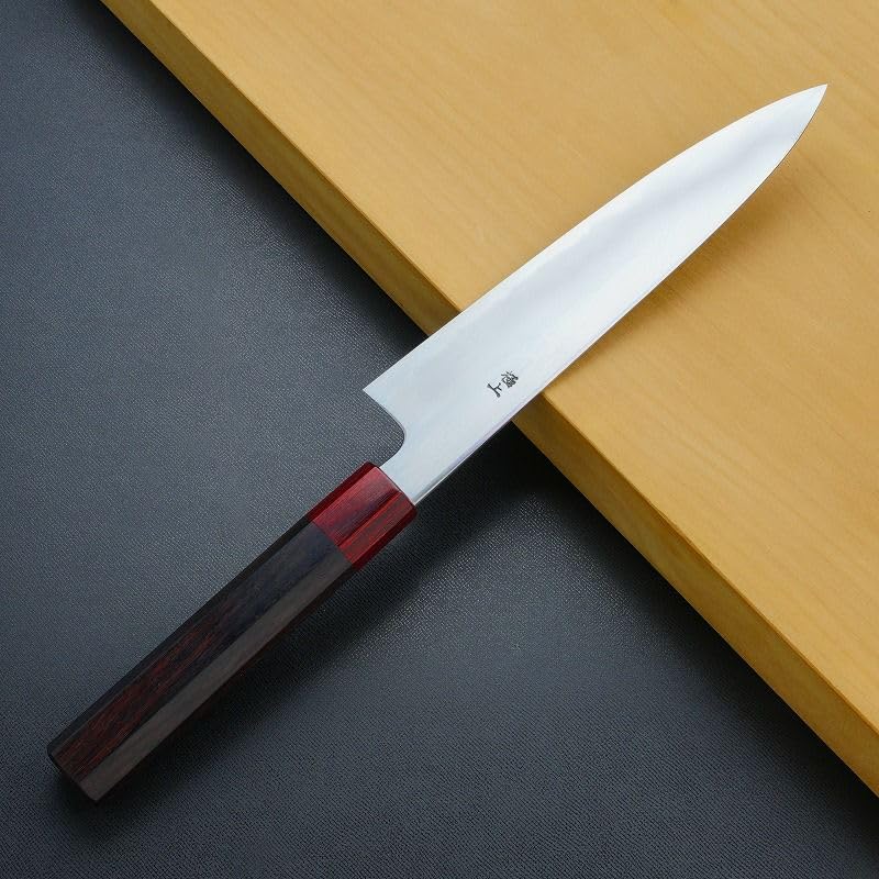 [新品未使用] 和牛刀 210mm 白紙2号 紫檀 八角 Amazon | 堺元兼 和牛刀 両刃 210mm 白紙2号 紫檀柄 | ほんまもん