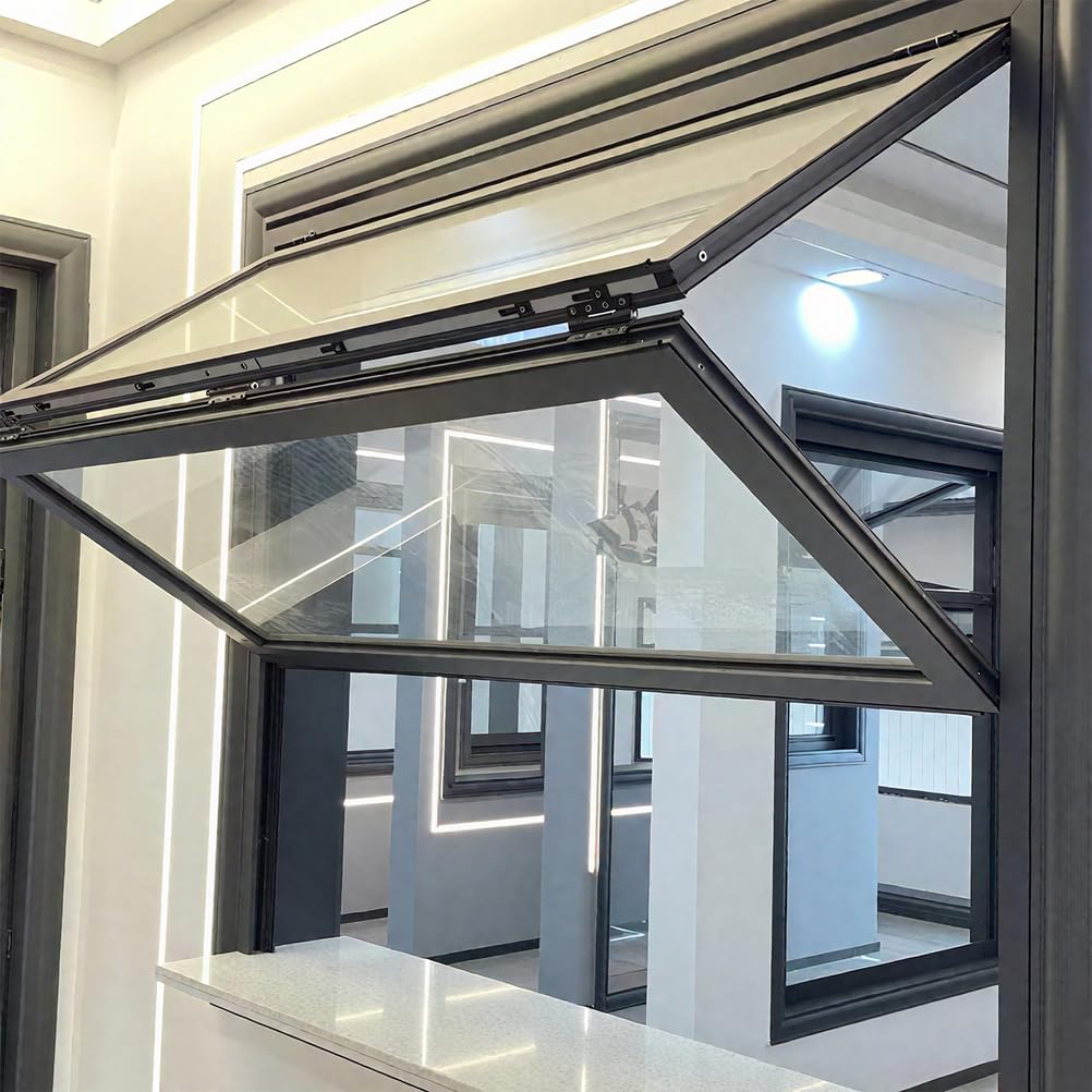 Fenêtre de maison en métal avec cadre aluminium et finitions haut de gamme