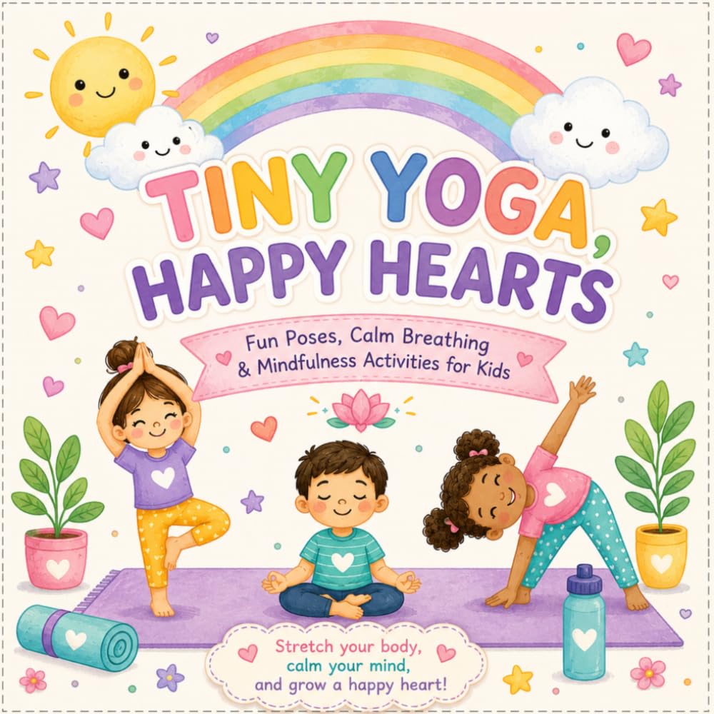 Tiny Yoga, Happy Hearts: A Calm and Playful Yoga Activity Book for Little Kids | Simple Yoga Poses, Breathing Games & Mindful Fun for Children