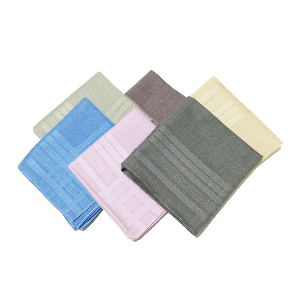OWM Handkerchiefs Pack Assorted Colored Pure Cotton Solid Handkerchiefs  Bulk