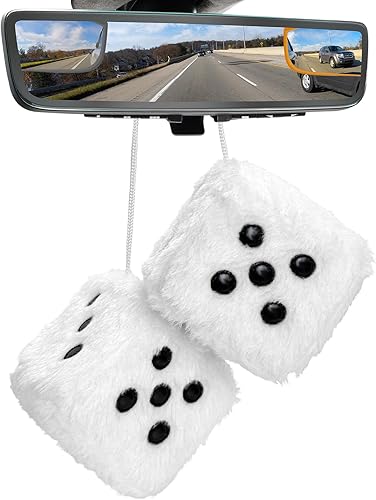2 dados de felpa mullidos con puntos, par cuadrado de 3 pulgadas de adorno colgante retro para espejo retrovisor, clásico vintage suave, decoración