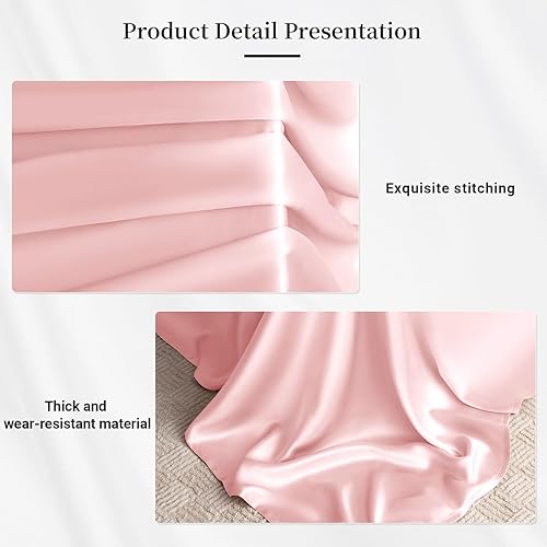 Miniatura 5 de THXSILK Juego de sábanas de seda de 22 Momme, 4 piezas, sábanas de seda 7A+, juegos de ropa de cama de lujo, ultra suaves, duraderas, 100% seda de