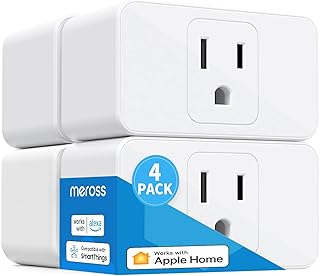Meross Smart Plug Mini Support Apple HomeKit, Siri, Alexa, App Control, Timer, 15A & Reliable WiFi Outlet, No Hub Needed, 2.4G WiFi Only, 4 Pack