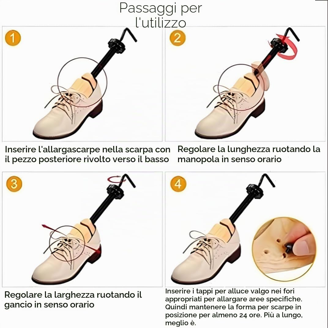 Tendiscarpe Uomo Donna,2PCS Forme Scarpe in Legno di Pino con 4 Cuscinetti,Allarga Scarpe Universal,Regolabile Lunghezza Larghezza Tendiscarpe (42-46) (2, 42-46) | Allarga Scarpe Universale, Regola Lunghezza e Larghezza, con Cuscinetti Protettivi