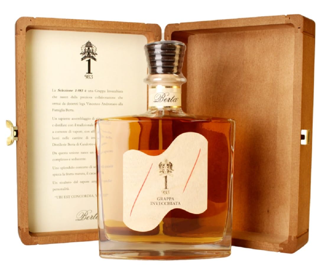 Berta Grappa Invecchiata | 43% vol. | in eleganter Holzkiste | 1-983 ANDRONACO (1 x 70 cl)