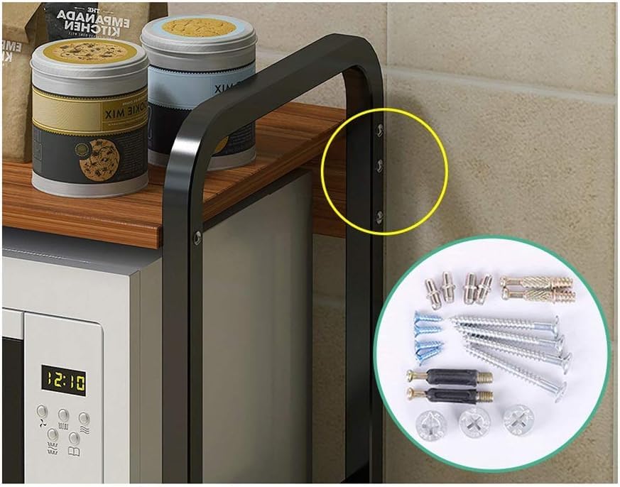 Support micro-ondes à 2 niveaux en acier pour cuisine - 5