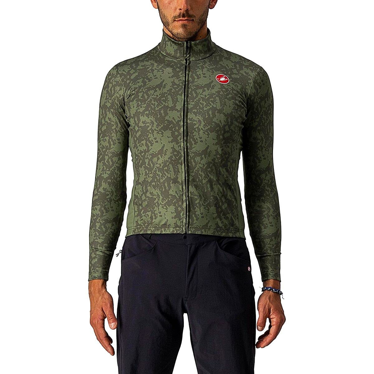 CASTELLI Men's Unlimited TH Jersey Sweatshirt, Military Green/Light Military, M