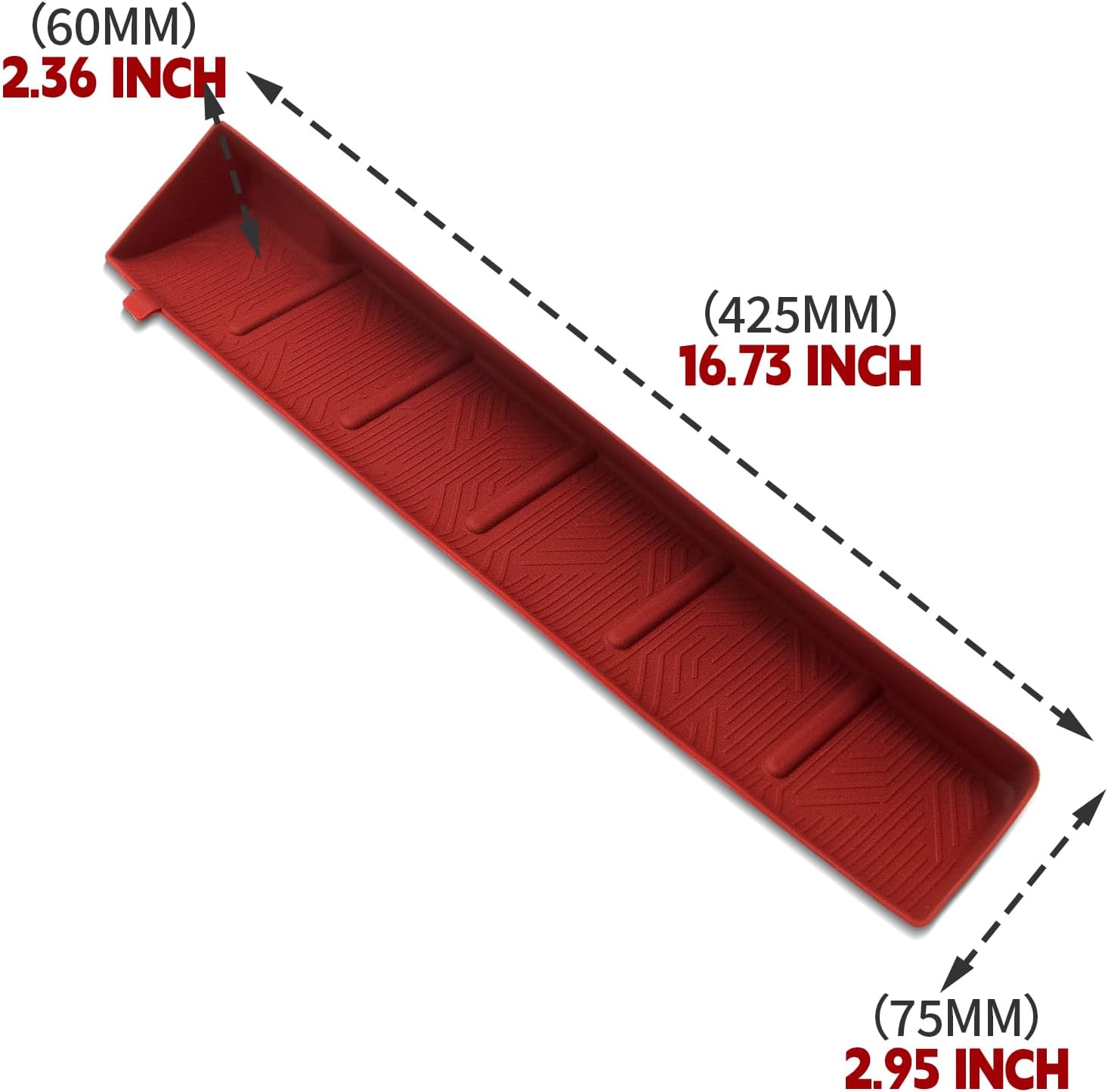 1pc Custom Silicone Liner Pad for Toyota Tacoma 2024 2025 2026 Crew Cab Interior, Co-Pilot Passenger Dashboard Organizer Tray Insert, Fits Tacoma 4th Gen Accessories (Red)