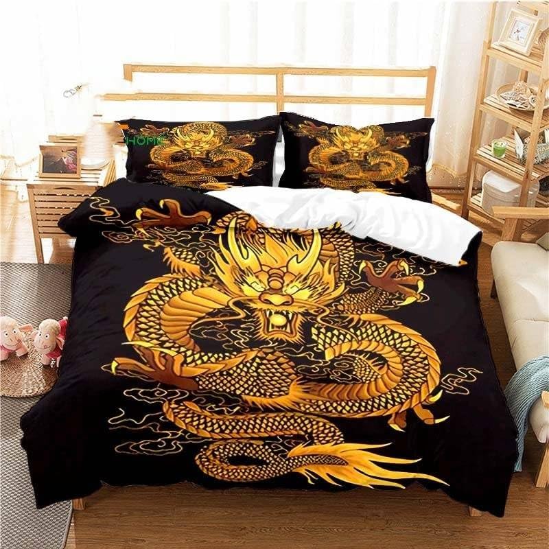 Housse de Couette 240x260 Polycoton Infroissable Dragon