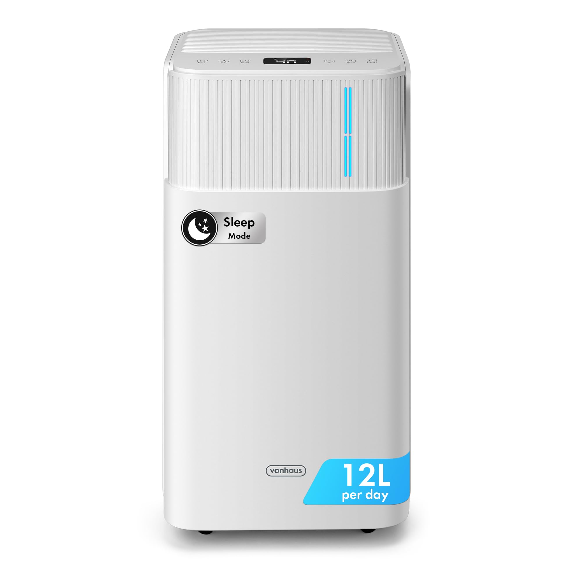 VonHaus Dehumidifier 12L/Day, 2L Water Tank – Moisture Extraction Machine For Damp, Condensation, Laundry/Clothes Drying, Prevents Mould & Smells – For Home, Bedroom, Utility Room & More
