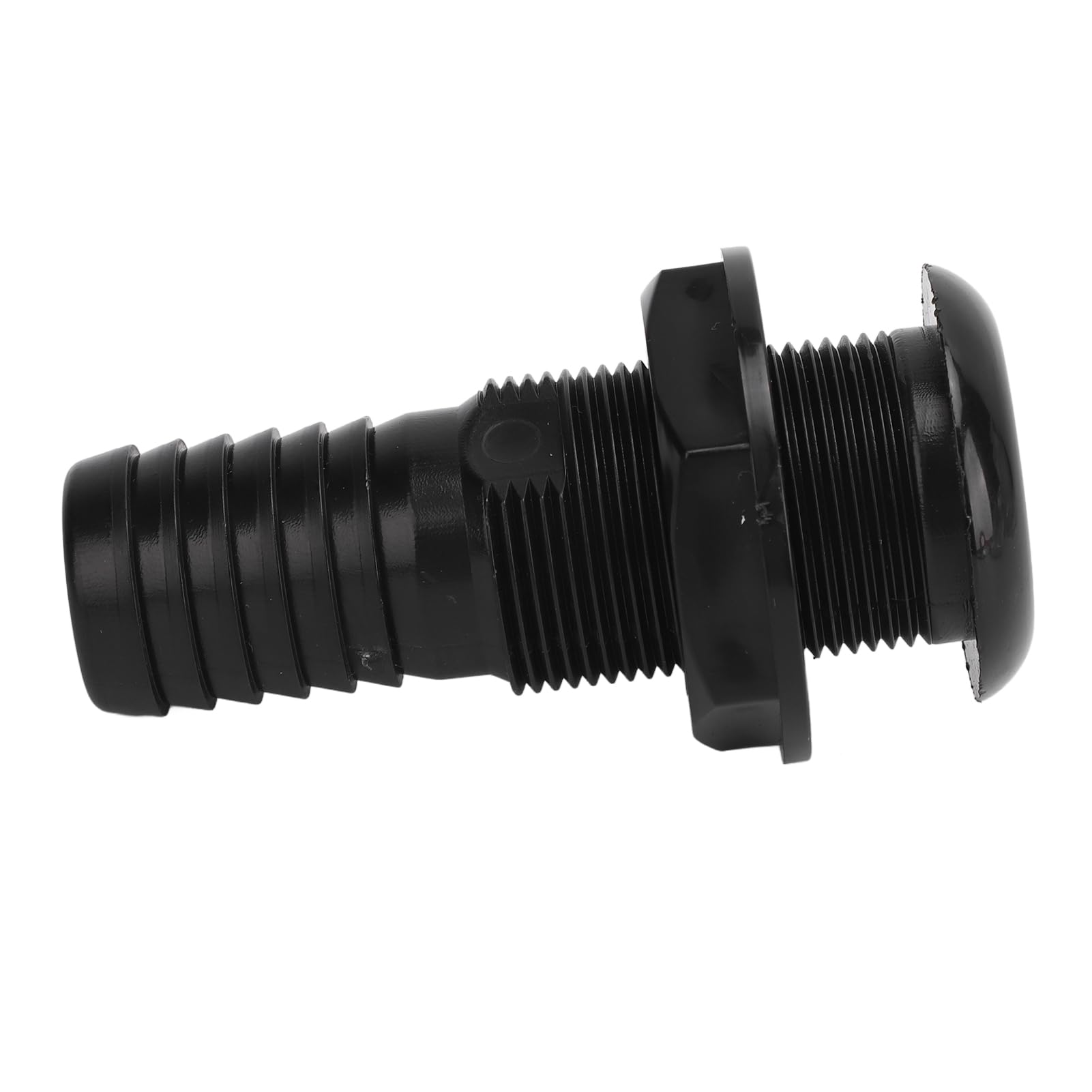 Ejoyous Connecteur Traversant de Coque de Bateau ABS, Raccord Traversant de Coque Marin, Sortie de Vidange Droite de 29 Mm, Paroi Intérieure Lisse, Conception Filetée pour Yacht, Camping-Car, Pompe