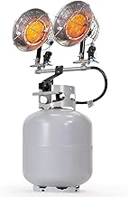 XtremepowerUS 30,000 BTU Propane Tanktop Heater Infrared Dual Burner Safety Shut-Off Valve, Tip-Over Switch for Garage, Camping, Hunting Double Burner