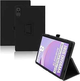 For LUCA TM08E2W74-AZ1B ケース (IRIS OHYAMA)アイリスオーヤマ タブレット 8インチ 対応 保護ケース 高級PU 全面保護 調節可能 防水防汚 衝突防止 薄型軽量 良い手触り Greerass 長持ち スタンド機能付き タブレット ケース (ブラック)