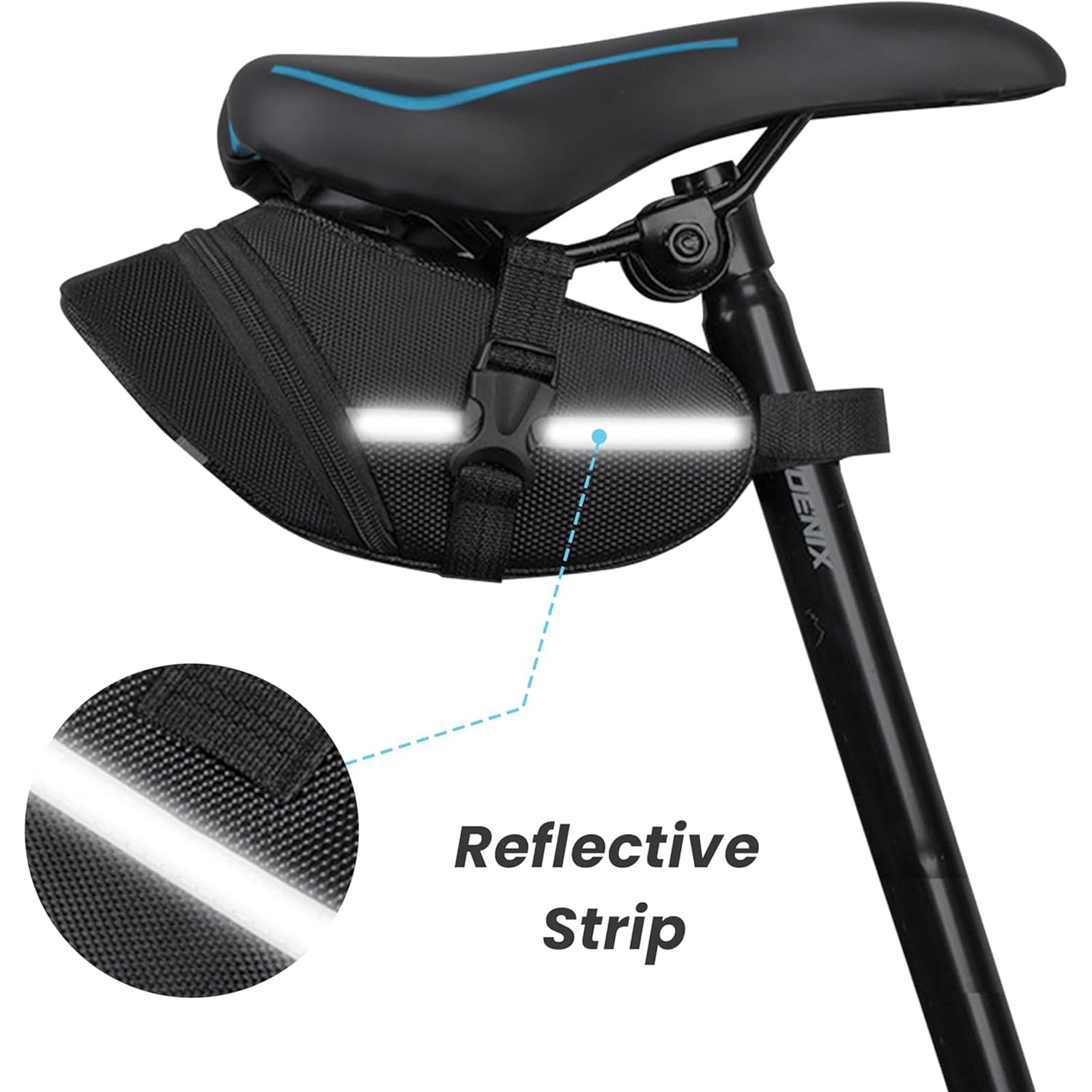 YUISI Bicycle Storage Bag for Under Saddle, Waterproof Wear Resistant Design with Reflective Strip, for Bike Accessories 3