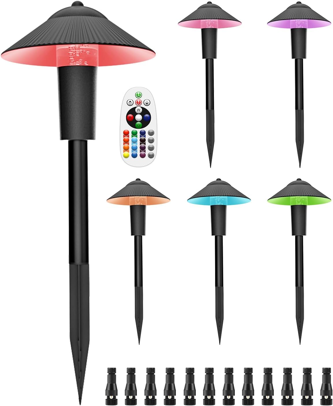 Makergroup Color Changing Pathway Lights with Remote, Multicolor Path Lights with RGB MR11 LED