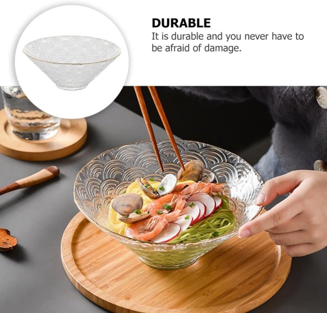 Amazon | Hubiuyo ラーメン 丼 和風 ヌードル 丼 クリア グラス