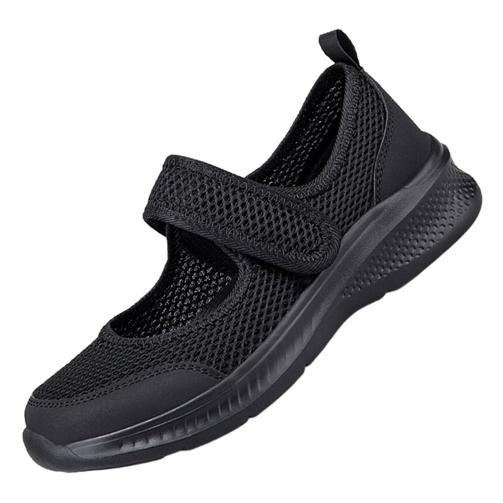 Walkingschuhe Damen Sommer Slip On Sneakers Leicht Atmungsaktive Mary Janes