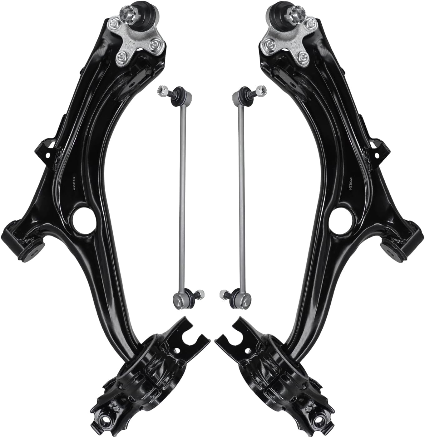 Control Arm, Replacement For Front Lower Control Arm With Ball Joint Sway Bar Compatible With 2016-2021 Honda Civic - 4 Pcs