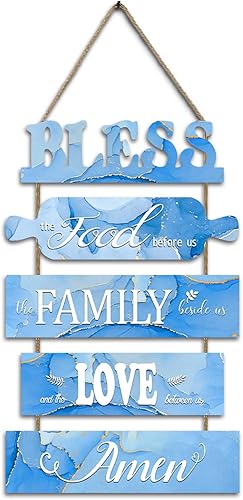 Letreros de decoración de pared para el hogar, BLESSFOODFAMILYLOVEAMEN, decoración de pared para fiestas en el hogar, sala de estar, dormitorio,