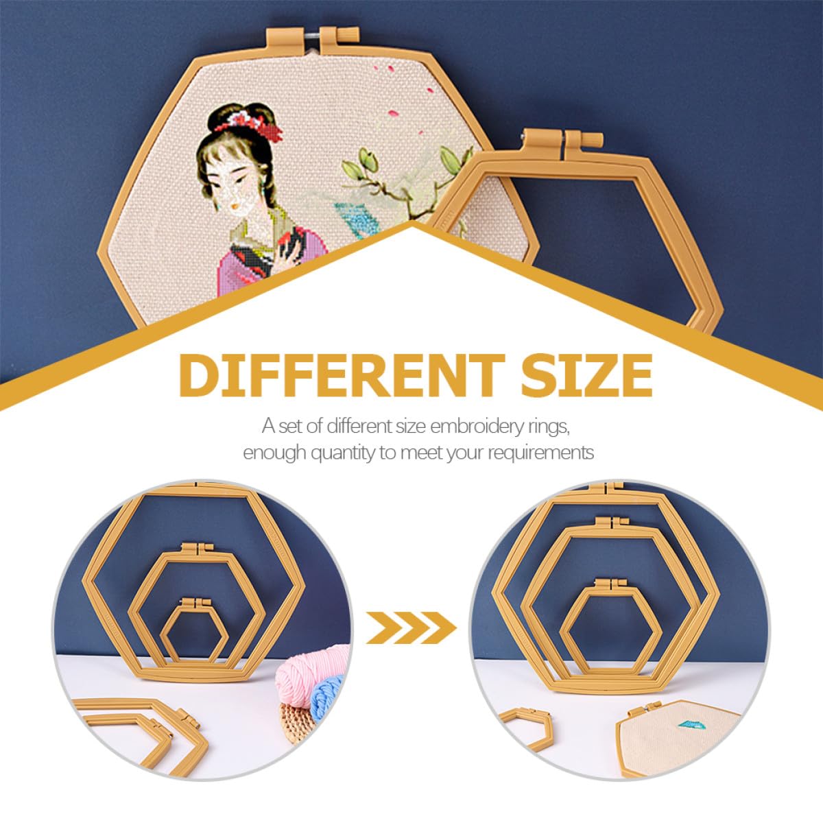 Zerodeko Aros de Bordado para Principiantes y Amantes del DIY 4 Ajustables y Reutilizables de Abs Color Caqui en Quilting y Manualidades