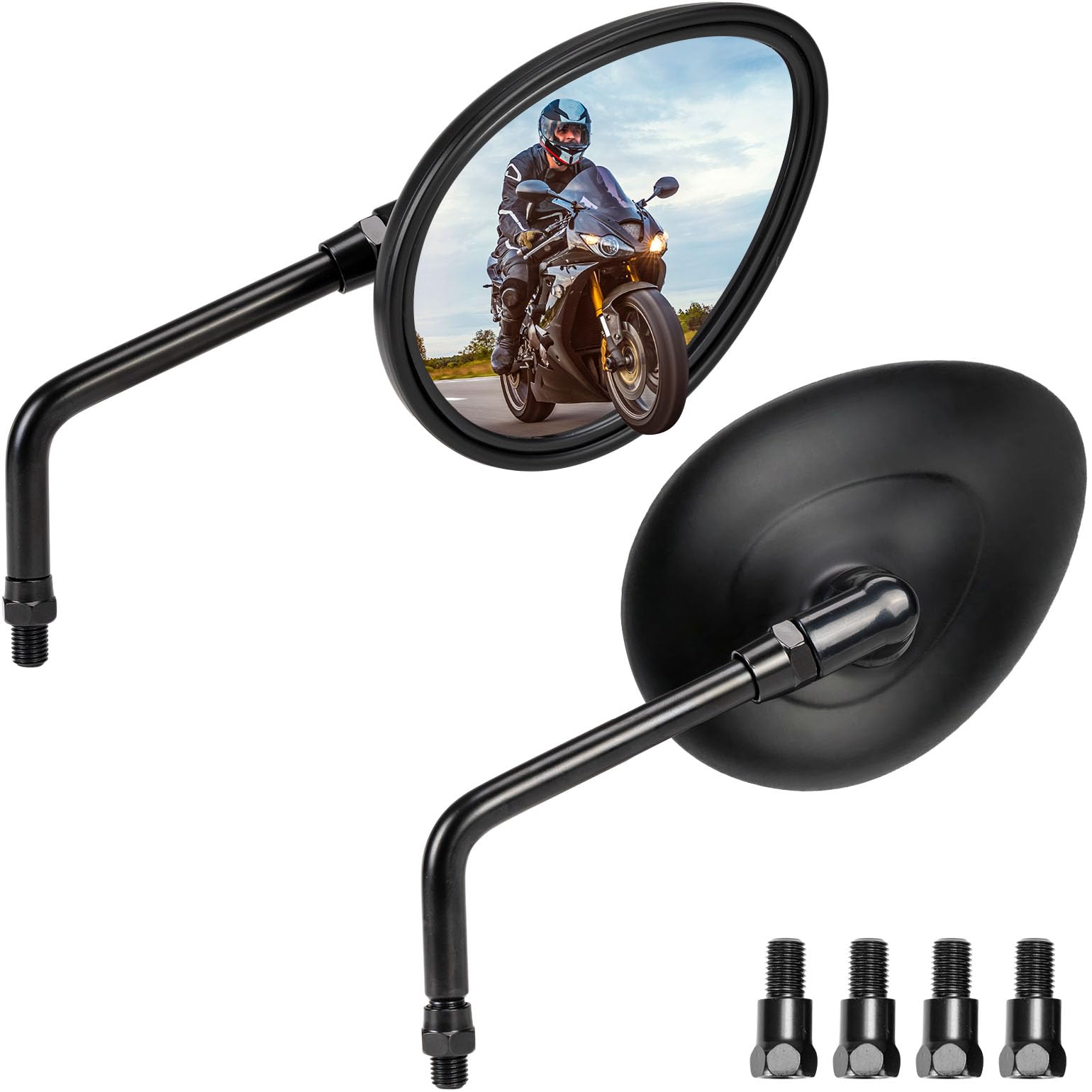 Amazon | KEMIMOTO バイク ミラー 10mm 左右セット 車検対応 ショート