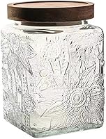 Vista 8 de ANSQU Tarro de Almacenamiento de Vidrio Vintage, Recipiente de Tarro de Almacenamiento de Vidrio con Tapa de Madera Hermética para Encimera