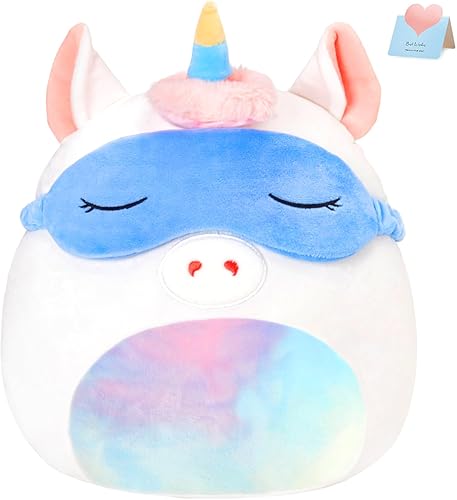 Miniatura 8 de BSTAOFY Linda almohada de felpa suave de búho con máscara de ojos extraíble, cojín de peluche de búho esponjoso, almohada elástica para la siesta,