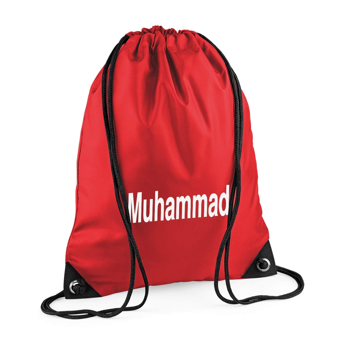 Nametape Express Pump/Swim bag drawstring backpack personalised with name, great choice of colous (Red)