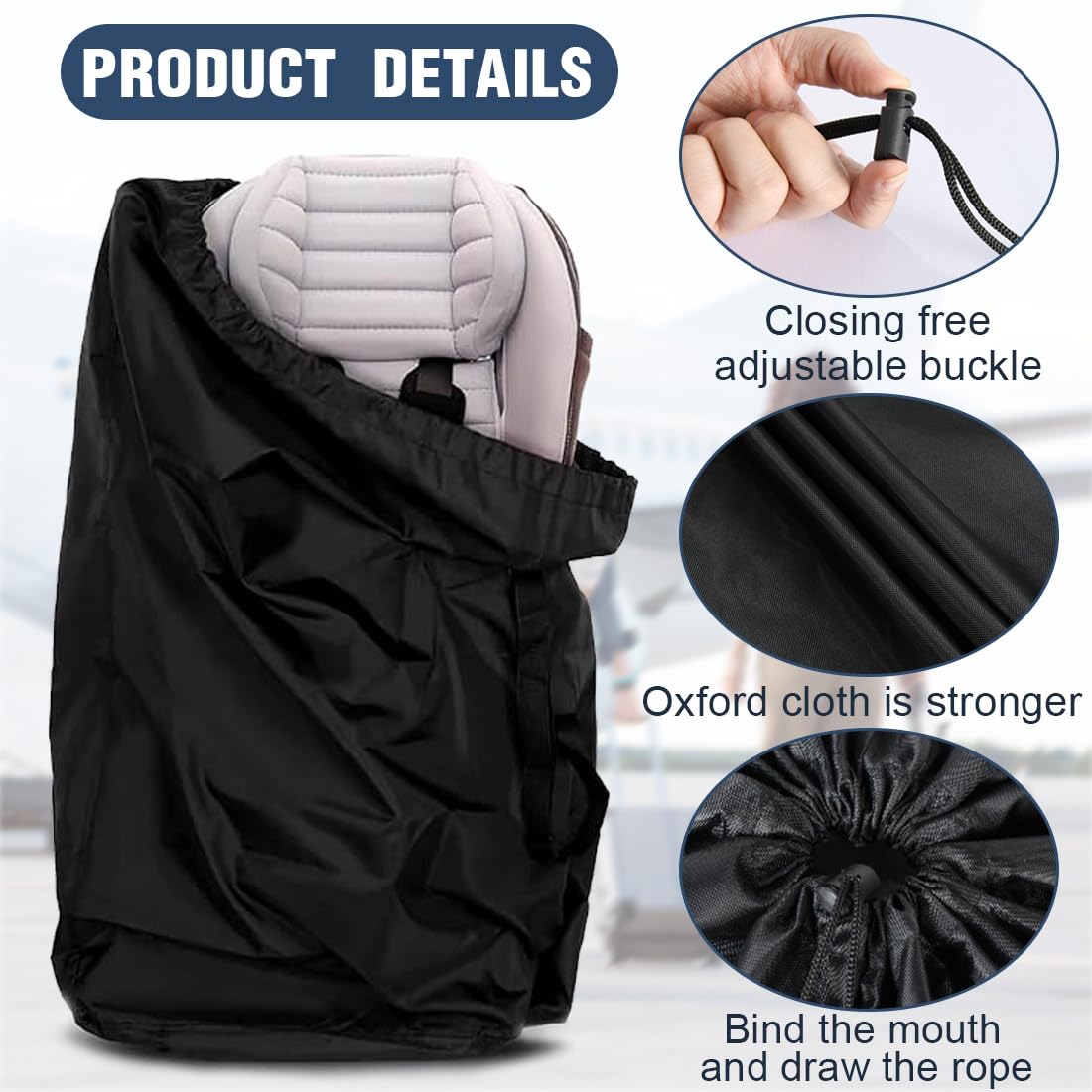 Bolsa Carro Bebe, Bolsas de Transporte para Carritos de Bebe, Funda Carrito Bebe, Negro Bolsa de Viaje para Cochecito, Bolsa Transporte Silla Paseo,Bolsa Transporte para Silla Coche,Bolso de Viaje