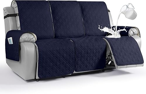 Funda impermeable para sofá reclinable, lavable, funda para sofá reclinable de 1 pieza, protector antideslizante de muebles con correas elásticas,