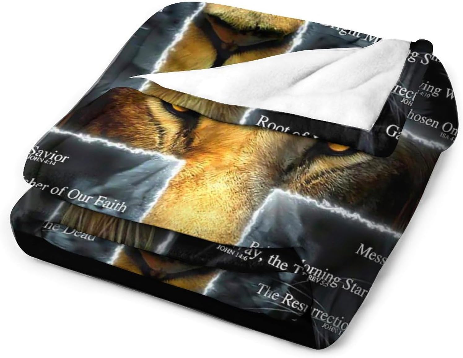 Christian Lion Scripture Jesus Throw Blanket for Women Men Kids Adults, Soft Warm Cozy Fleece Blanket for Couch Sofa Bed, 40"x50" - Image 8