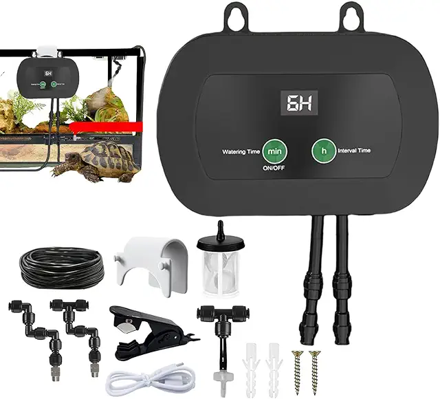 Brumisateur Terrarium Automatique avec Minuterie - Humidificateur Reptile Réglable 360°