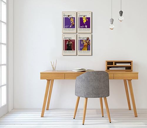 Miniatura 4 de Póster de LeBron James y Kobe Bryant, póster inspirador de baloncesto Superstar Sports de 8 x 12 pulgadas x 4 pulgadas, sin marco